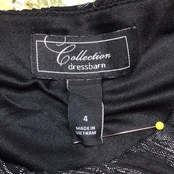 🖤Dressbarn Collection Black Silver Swirl Stretch Sleeveless Lined Knee Length - Picture 2 of 9